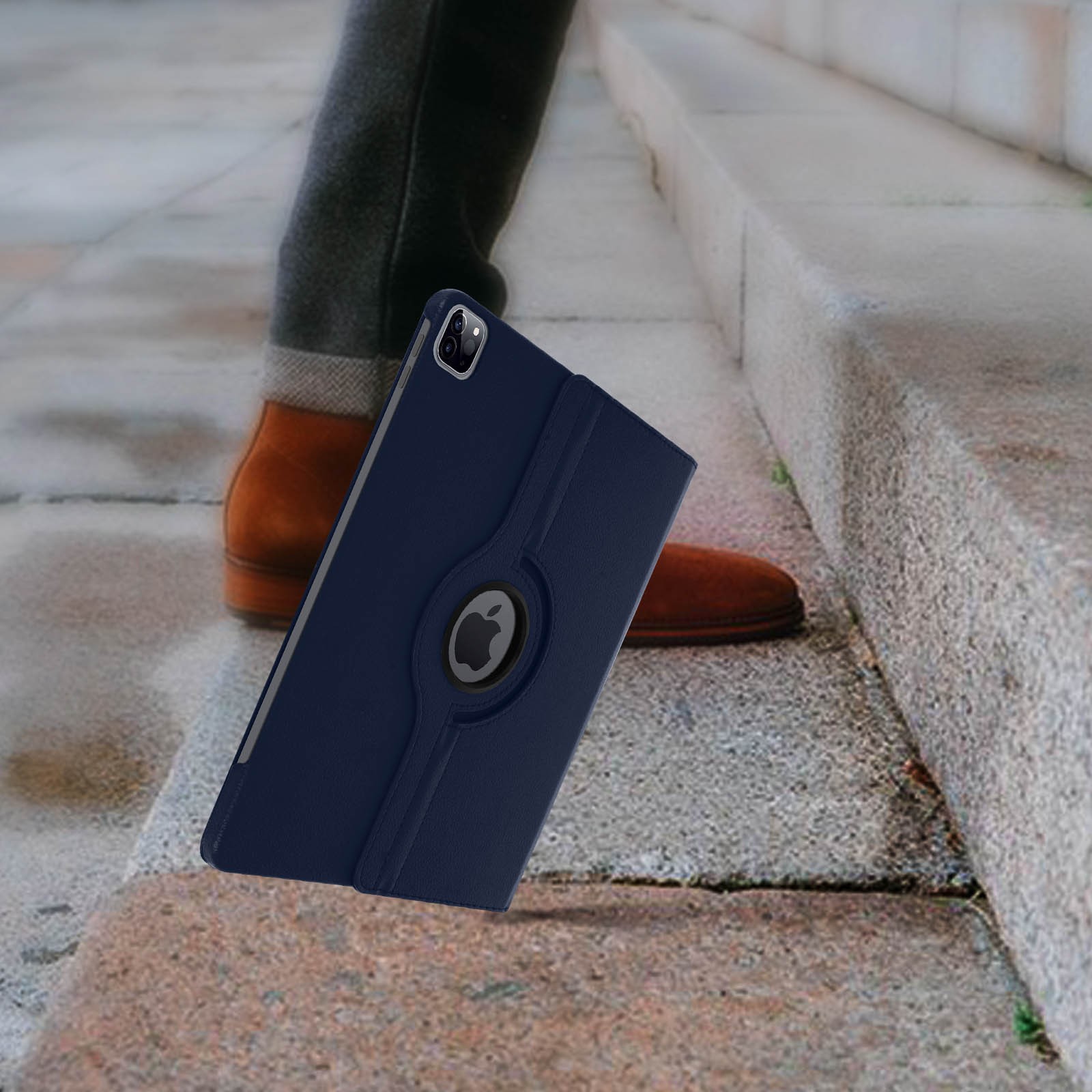 Funda libro iPad Pro 12.9 rotative 360 avec support multi-angles bleu azur - 4