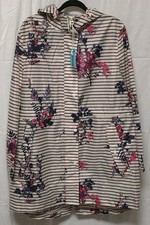 NWT Joules Right As Rain Floral Jacket Womens US 14 GOLIGHTLY Packable Hooded