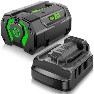 9.6Ah Li-Ion Battery For EGO 56V 56 Volt BA5600T BA4200 BA2800 + Charger CH2100