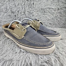 Sperry Top Sider Bahama 0561333 mens 11M Blue Green 2 Eye Leather Lace Boat Shoe
