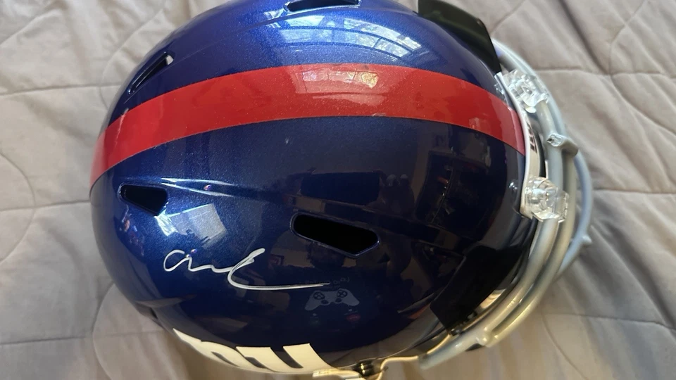 Casco réplica firmado por Abdul Carter New York Giants con visera Foto 3 de 3