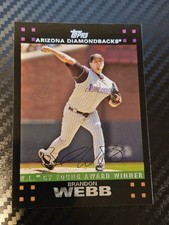 2007 Topps - Cy Young Award Winner Brandon Webb #319 Arizona Diamondbacks 