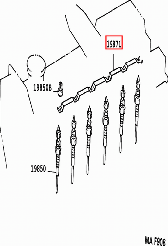 Genuine LandCruiser 79 78 76 75 70 Series 1HZ Glow Plug Buzz Bar Rail Connector - Picture 5 of 8