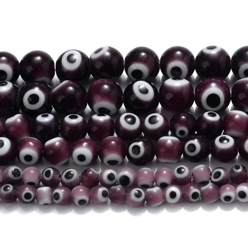 Cuentas sueltas redondas de vidrio multicolor para mal de ojo de 4/6/8 mm para hacer joyas hágalo usted mismo - Imagen 15 de 41