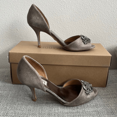 Badgley Mischka バッジェリーミシュカ　8 1/2 MARK JAMES by BADGLEY MISCHKA Glitter Rhinestone High Heel