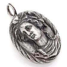 Vintage Henryk Winograd HW 999 Fine Silver Repoussé Marie Antoinette Pendant
