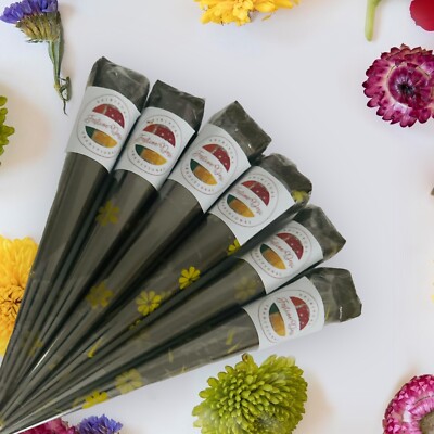 Six Henna Cones | 25 grams each |  Fresh & Made to Order