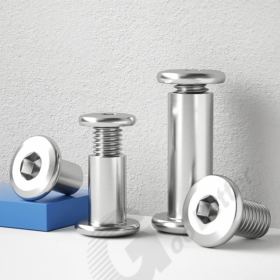 Möbelschrauben M4 M5 Flachkopfschrauben Hülsenmuttern A2 Edelstahl Innensechskan - Bild 2 von 4