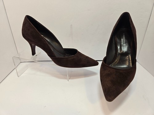 Marioluca Giusti Brown Suede Pumps Heels Shoes Women’s EUR 37.5 US 7.5 M