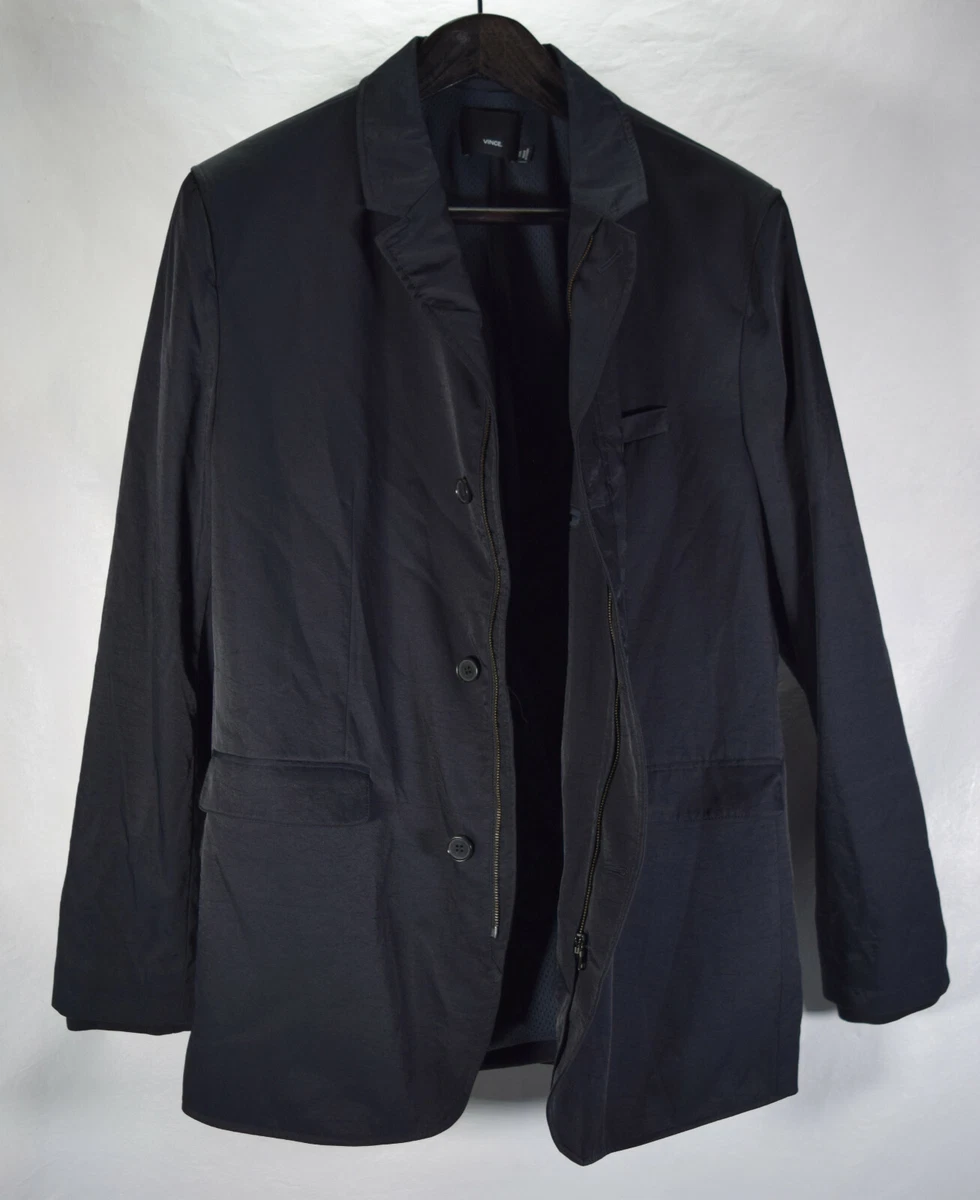 Vince Mens Blazer Nylon Full Zip Button Jacket 2XL