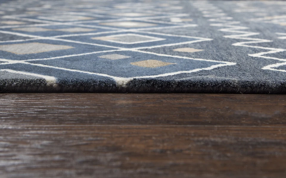 Rizzy Rugs Blue Zig Zag Rows Diamonds Contemporary Area Rug Geometric TL647A - Image 3 of 4