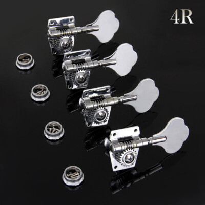 Chrome 4R Bass Guitar String Tuning Pegs Machine Heads Tuners Vintage Open Style