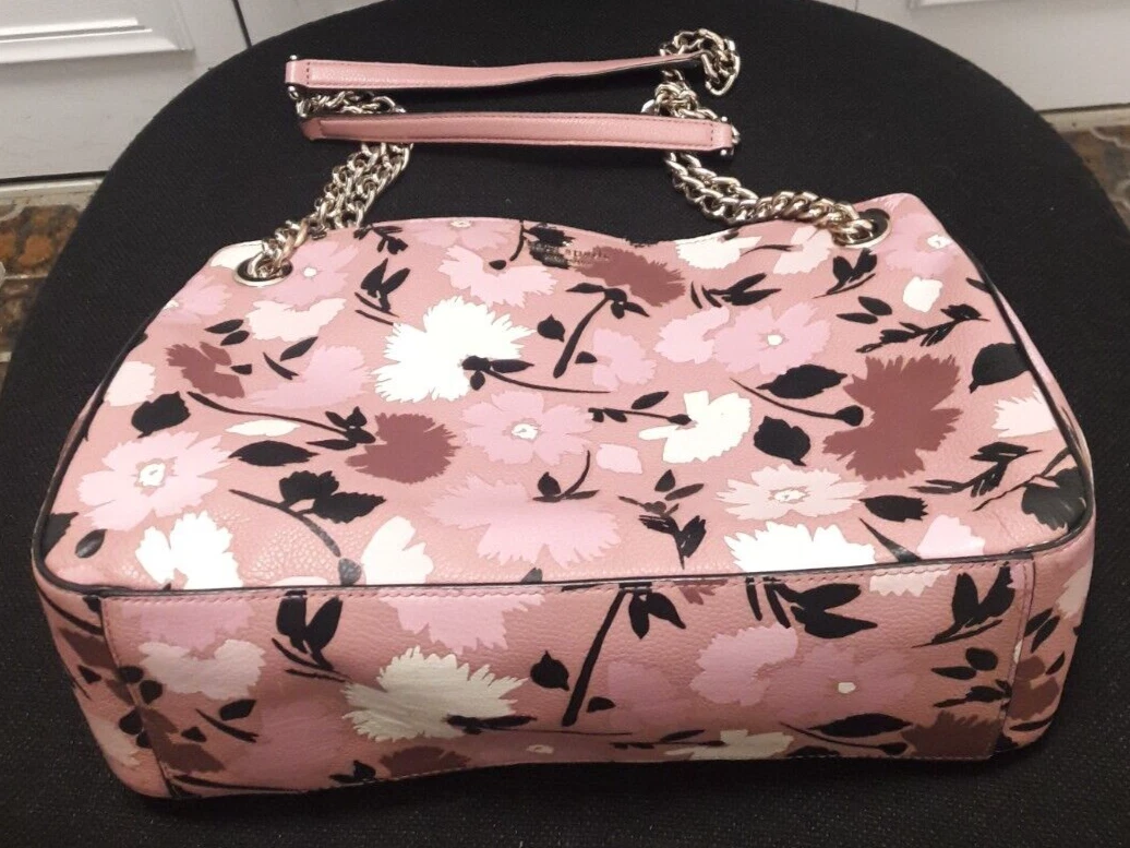 AUTHENTIC KATE SPADE FLORAL FLOWER SHOULDER BAG PURSE WITH CHAIN STRAP $459  PINK | eBay