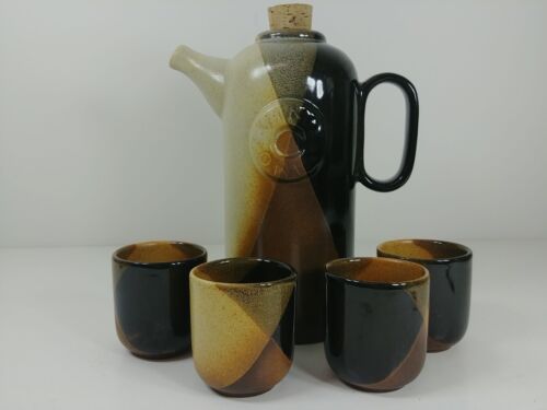 Vintage Keramik Weinkaraffe und 4 Tassen - Bild 2 von 9