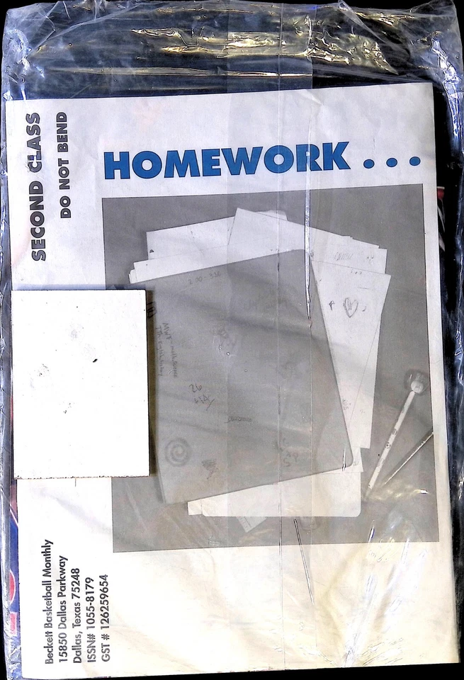 RARE Never Opened "SEALED" Beckett Basketball Card Apr 94 #45 Shaq & Mourning - Image 2 of 2