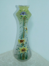 Vase En Verre Style Sécession 'Fleurs D'Été' Irisé ! Décor Floral ! H: 30,5cm