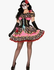 Forum Novelties Women's Day Of Dead Senorita Costume M/L 8-12