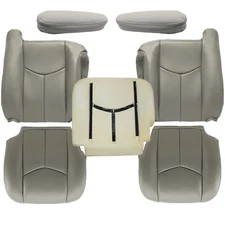 Replacement Leather Seat Cover Gray For 2003-2006 Chevy Silverado GMC Sierra