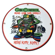 Vintage Rat Fink Porcelain Sign - Ed Big Daddy Roth Hot Rod Gas Station Sign