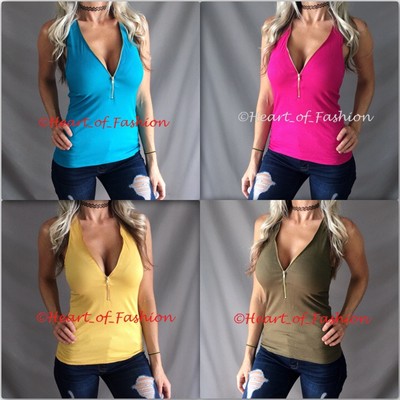 deep v neck plunge top