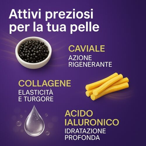 Crema Viso Antirughe Uomo Donna Idratante AntiAge Acido Ialuronico Collagene - Foto 3 di 11