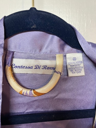 Lotto 3888 - Accappatoio donna CONTESSA DI ROMA viola e marrone - Taglia -2x - Foto 3 di 4