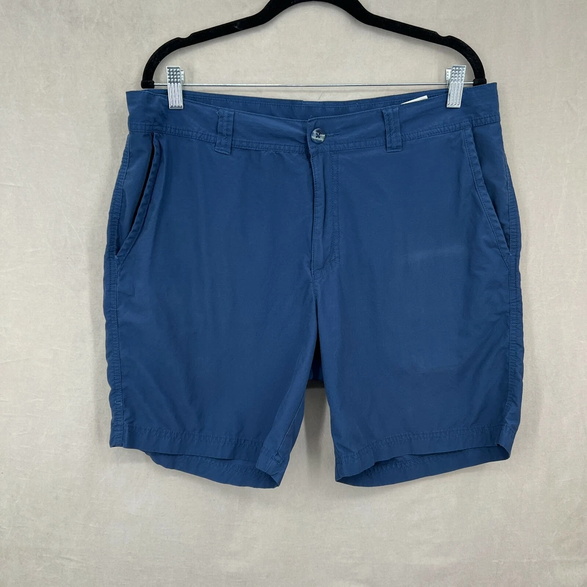 Columbia Shorts Mens 36 Blue Chino FLAW Washed Out Flat Front Cotton  Classic | eBay
