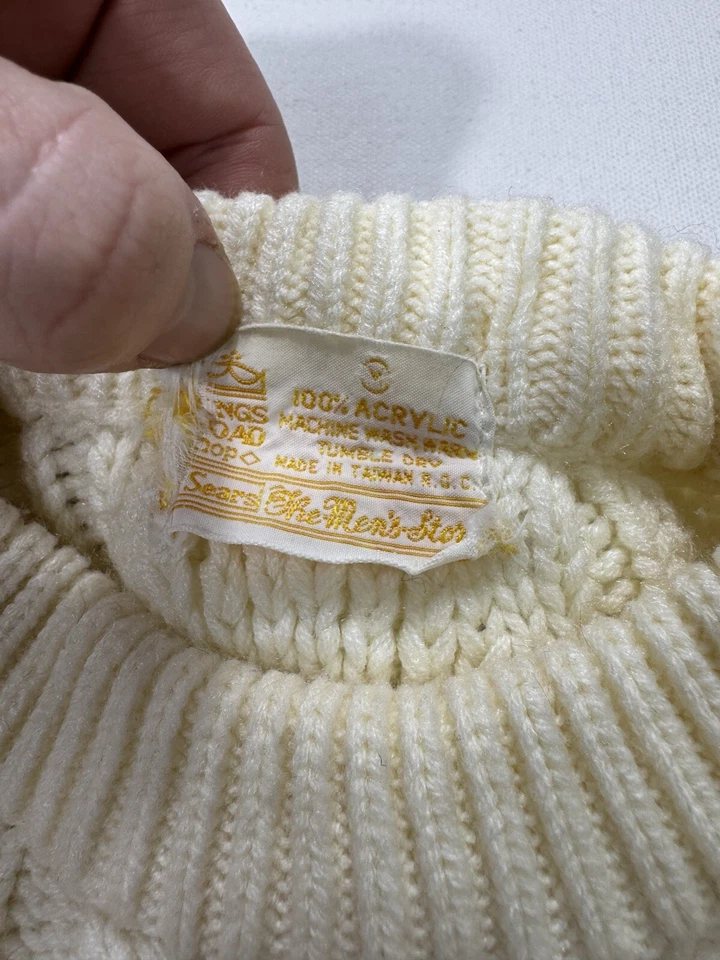 Sears Kings Road VTG Fisherman Sweater Men’s 38” Chest Outdoor Grandpa Classic - Image 3 of 4