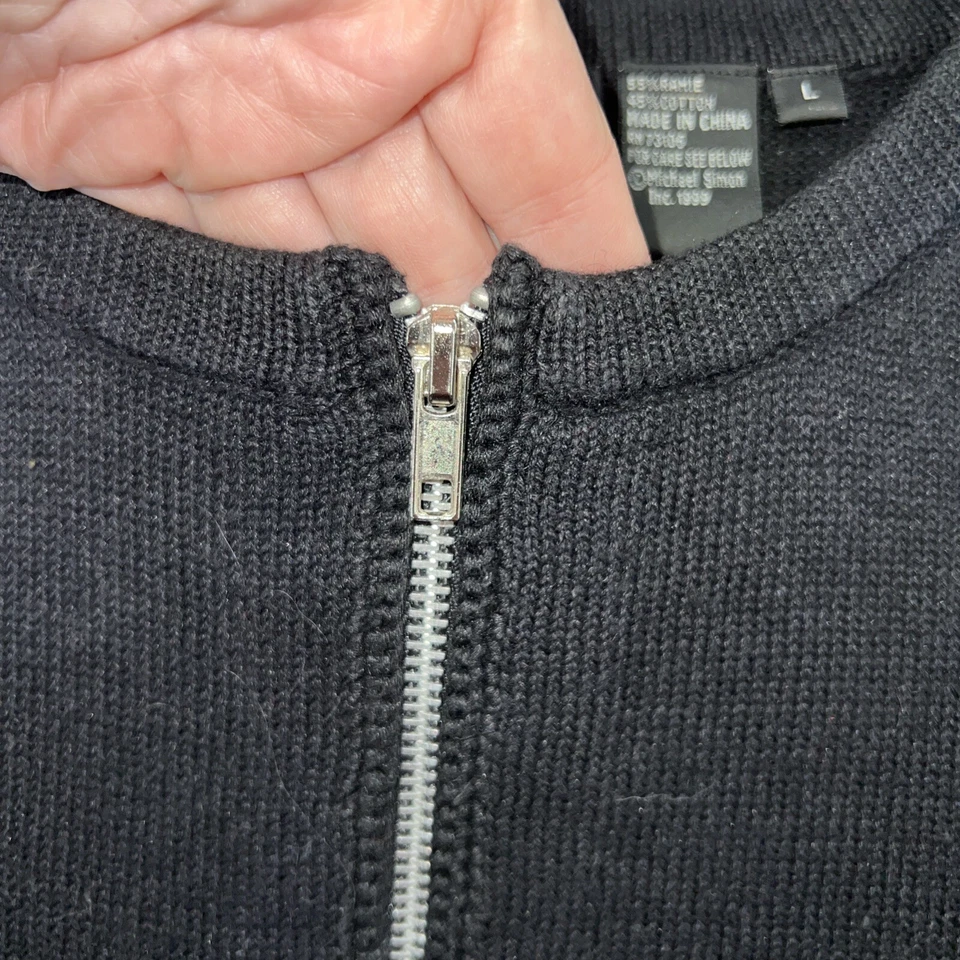 Suéter Michael Simon Mujer Grande Negro Manga Corta Cremallera Completa Motocicletas Foto 2 de 4