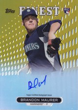 2013 Topps Finest Brandon Maurer /50 Auto Rookie GOLD Refractor Mariners