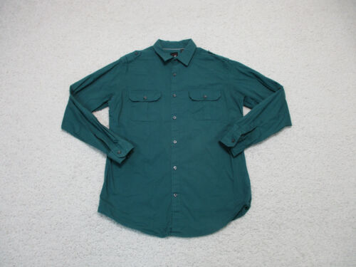 J Ferrar Button Up Shirt Large Adult Green Casual Flap Pockets Stretch Mens L