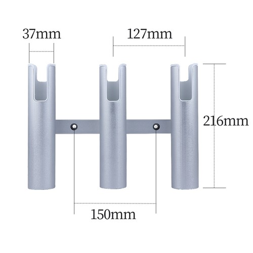 Aluminium 3/4 Tube Fishing Rod Holder for Boat w/Screws Side Mount Sliver & Blue - Picture 12 of 60