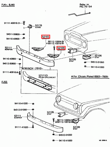 Genuine Toyota LandCruiser HJ45 FJ45 FJ43 FJ42 FJ40 BJ46 Front Bumper Bracket x2 - Picture 8 of 8