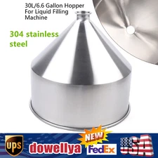 30L / 6.6 Gallon Hopper Stainless Steel Funnel For Liquid Filling Machine USA