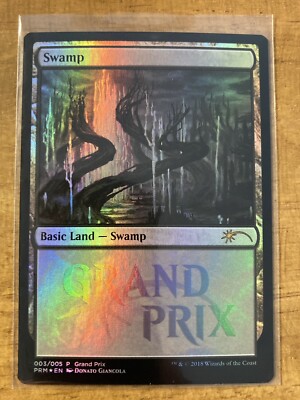 MTG SWAMP FOIL (Grand Prix)  Las Vegas Promo MINT D. Giancola Art 2018 UNPLAYED