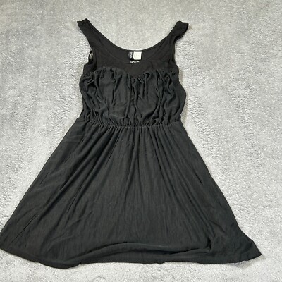 DIVIDED by H&M Women's Black Dress US 2 Mesh Detail Gathered Waist NWT