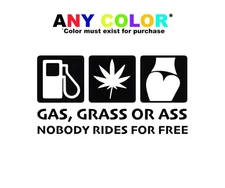 Gas Grass or Ass Decal | Funny Car Sticker | Retro Bumper Sticker | Adult Humor