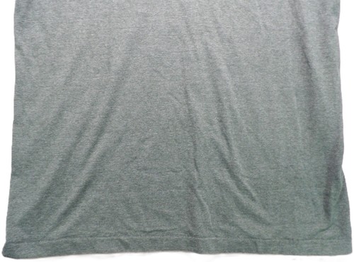 Gray VTG men’s short-sleeve shirt with single stitch, small pocket, and visible collar stitching on back.