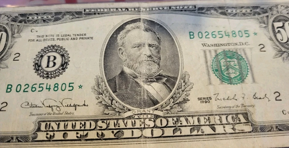 $50 STAR NOTE - NICE CONDITION - 1990 ISSUE - Image 3 of 4