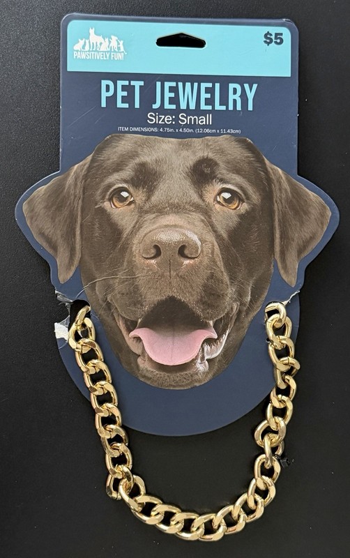 PAWSITIVELY FUN Gold Decorative Dog Collar Charm Chain Pet Jewelry SIZE SMALL