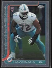 Jonah Savaiinaea 2025 Topps Chrome #380 Rookie Miami Dolphins Football Card