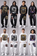 Men's Graphic Tracksuit Set Hooded Sweatshirt Sweatpants Multi Colors Themes