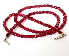 Antike Granat Kette Almandin facettiert mit Goldschließe Böhmen um 1900-30 Z555