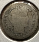 1908-D Barber Dime 90% Silver Denver Mint Scarce Date Good