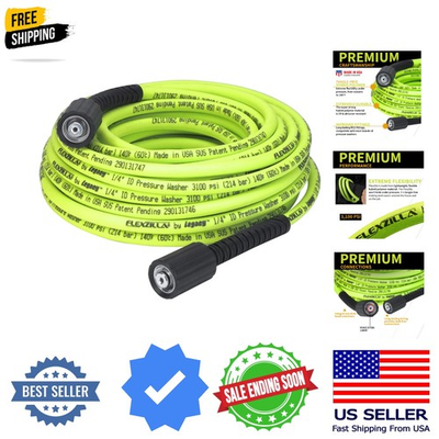 #ad Pressure Washer Hose with M22 Fittings 1 4 in. x 50 ft. ZillaGreen HFZPW3... $111.99