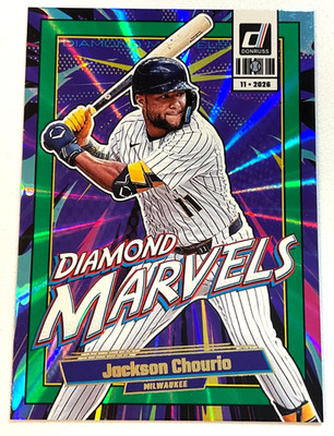 Jackson Chourio Panini 2026 Donruss Diamond Marvels Green Laser Foil #8 Brewers