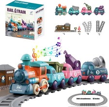 NEW Electric Train Set for Toddlers, Magnetic Train Toys with Light and Music