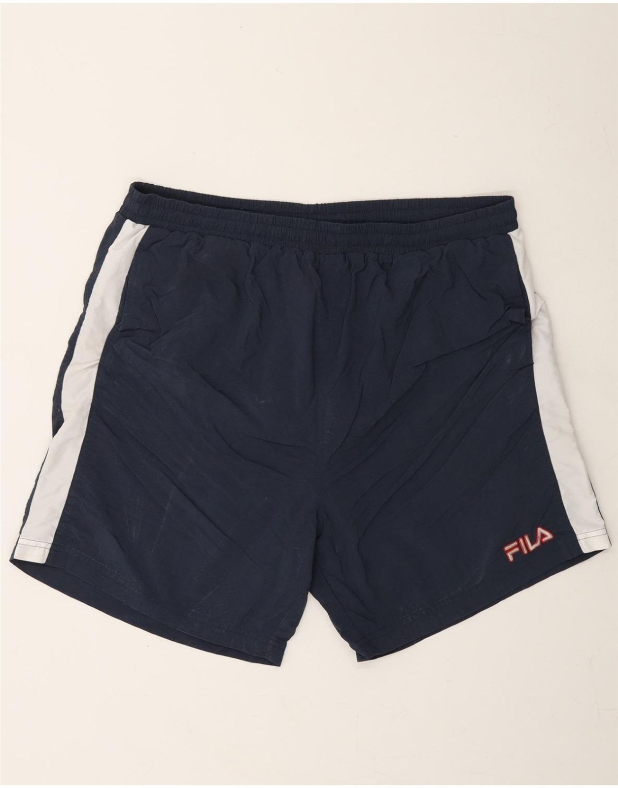 FILA pantaloncino sportivo uomo 2XL blu navy colorblock nylon GX09