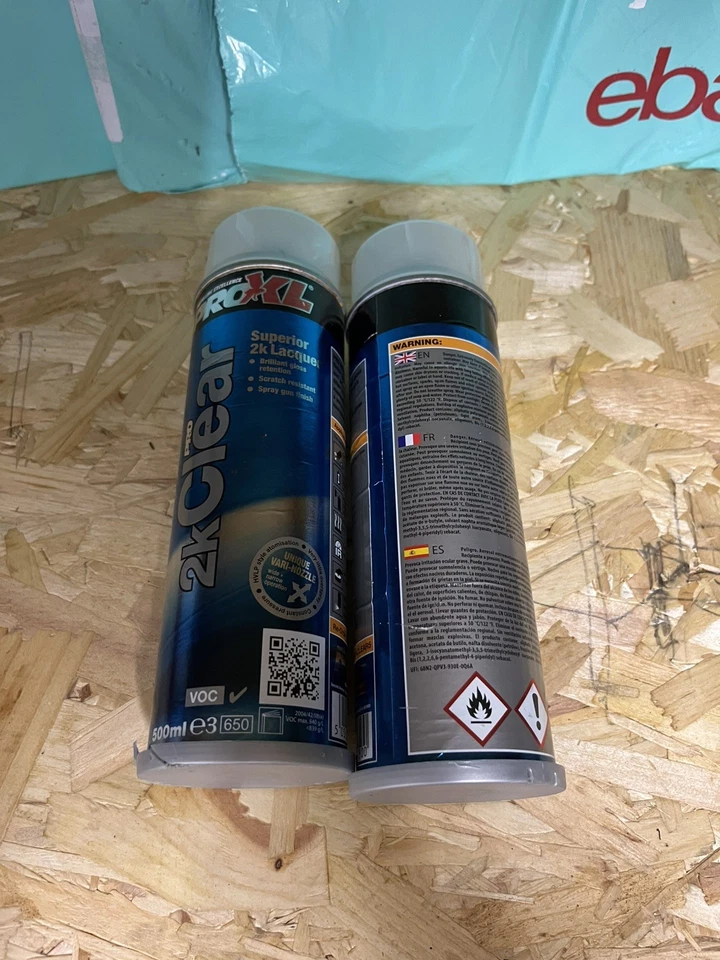 2x PRO XL CLEAR 2K LACQUER AEROSOL SPRAY PAINT - 500ML - PROXL - Image 3 of 3