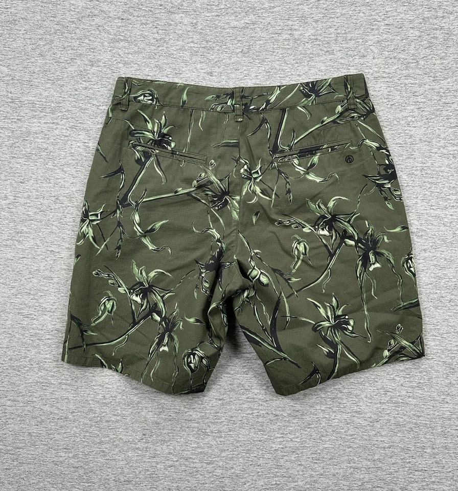 Pantalones Cortos Rag & Bone Para Hombres 31 Verde Floral Perry Ripstop Ejército Tropical Chino Exterior Foto 2 de 4